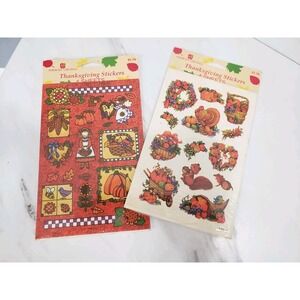 Vintage American Greetings‎ Thanksgiving Fall Stickers Turkey Squirrel New